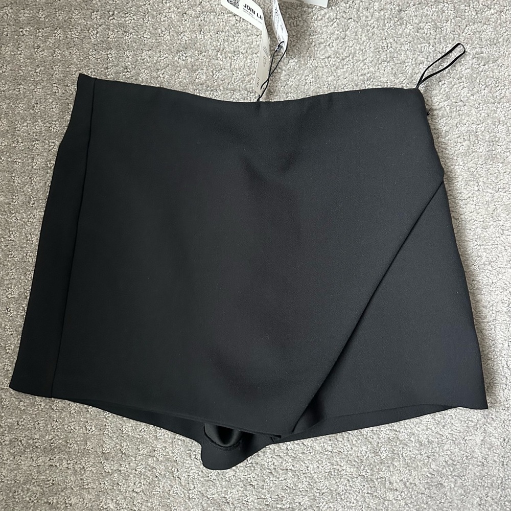 Zara Black Mini Skort Skirt Size XS NWT